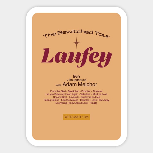 Laufey Bewitched Tour pinkish poster Sticker by Nazarena De Santis